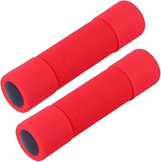 2pcs Women’s Fitness Dumbbells Set 0.5kg Each Red Foam Coated Lightweight Exercise Equipment for Home Gym Strength Training