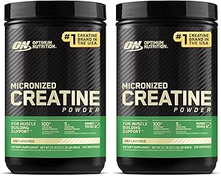 Optimum Nutrition Micronized Creatine Monohydrate Powder, Unflavored, 120 Servings, 600 Grams (Packaging May Vary) (Pack of 2)