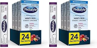 Pedialyte Electrolyte Powder, Hydration Drink for Kids & Adults, Variety Pack: Strawberry, Fruit Punch, Grape, and Apple, 24 Powder Packets,(Pack of 6)