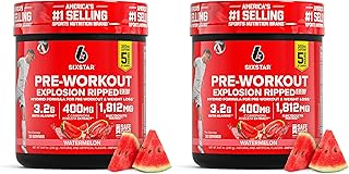 Six Star Pre-Workout Explosion,Watermelon (30 Servings)-Preworkout Energy Powder Supplement for Men&Women-Pre Workout Drink Mix with Creatine&Beta Alanine-Sports Nutrition Products,(Pack of 2)