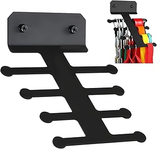 Wall Hanger With 8 Hooks, Metal Gym Equipment Wall Mounted Rack, Resistance Band Organizer Keeps Jump Ropes & Pull Up Bands Tangle-Free