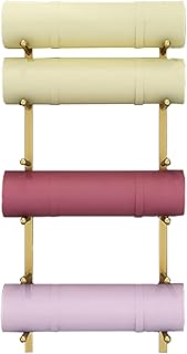 Shelf Yoga Mat Holder, Metal Foam Roller Towel Rack, Gym Wall Mounted Workout Pad Organizer, Easy to Install