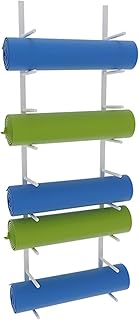 Yoga Mat Storage Wall, Metal Foam Mat Holder/Large Sports Accessories Organizer, Pilates Exercise Mat Display Rack for Home Gym Workout, 9 Tier