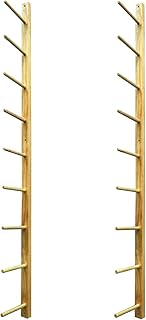 Storage Holder Exercise Equipment Wall-Mounted Yoga Mats Organizer Stand, 9-Sectional Wood Exercise Mat Racks, Commercial Gyms Fitness Class School Natural Pilates Pad Holders