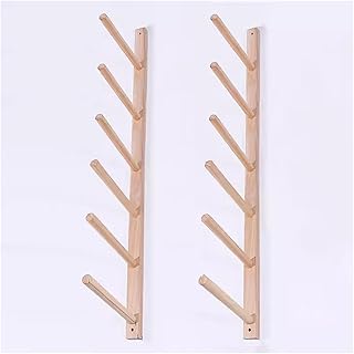 Organizer Rack Home Gym Yoga Mat Rack Wall Mounted Wood, Foam Roller/Exercise Mats Storage Organizer Holder, Commercial Display Stand for Fitness Class/Gym/Workout Room