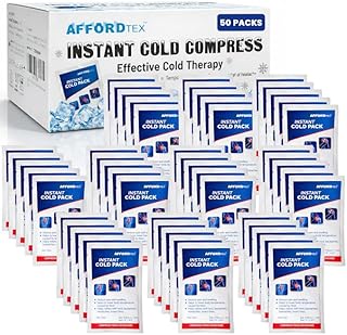 Instant Cold Pack –50 Count Disposable 7.5 x 4.5 Inches Ice Packs – A Must to Have Medical Supplies for Outdoor Activities – Ice Packs Ideal for Injuries, Inflammation, Sprains, Strains