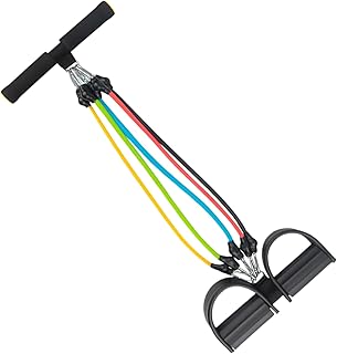 Pedal Resistance Band,5 Tube Elastic Resistance Tension Rope,Pedal Strength Training Rope - for Fitness Home Workout Yoga Pilates Exercise Sports Office