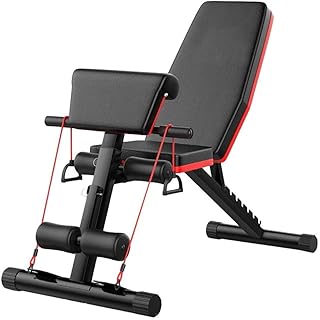 Adjustable Weight Bench,Heavy Duty Fitness Bench Portable Folding Bench Flat Incline Decline Multiuse Exercise Equipment for Home Gym Sit Up Black
