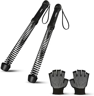 Ropeless Battle Ropes for Home Gym, Cordless Weighted Battle Rope Arm Exerciser for Strength Training, Workouts, Muscle Building & Portable Indoor Fitness – 2 Pcs with 1 Pair Woven Polyester Gloves