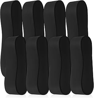 SECFOU 8 Pcs Resistance Bands Set, Elastic Stretch Exercise Bands Made of Rubber, Light to Medium Strength Training Loops for Gym, Office, and Travel Workouts