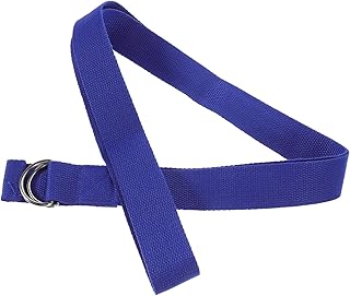 5pcs Adjustable Yoga Strap with Metal D-ring, Non-elastic Fitness Band for Pilates and Stretching, Sturdy Blue Exercise Strap for Daily Workout and Yoga Supply