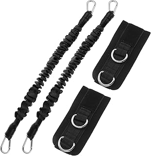 Leg Resistance Bands Ankle Straps Set Portable Black Training Supply Fitness Tube Bands for Strength Exercise and Martial Arts Workout