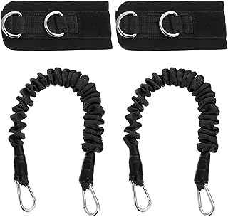 Portable Resistance Bands Ankle Straps Set, Black Fitness Ankle Bands with Adjustable Tube for Leg Training, Hip Workout, and Physical Therapy