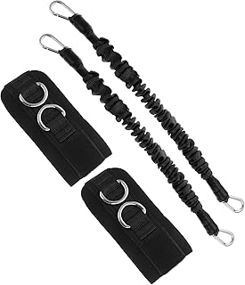 Fitness Ankle Straps Resistance Bands Set, Black Elastic Leg Training Tube Bands for Taekwondo and Strength Exercise, Professional Workout Accessory for Home Gym and Physical