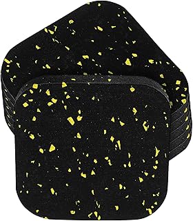 6 Pcs Anti-Vibration Rubber Treadmill Mat Pads, Thick 10mm Non-Slip Soundproof Exercise Equipment Mats for Floor Protection and Noise Reduction in Home Gym