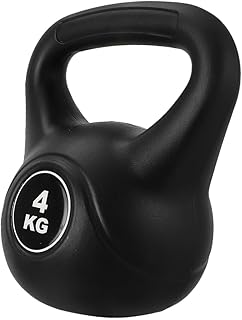 Plastic Kettlebell Weight 4kg Black – Household Fitness Pot Bell for Arm Muscle Training and Kettle-bell Exercise Strength Training at Home
