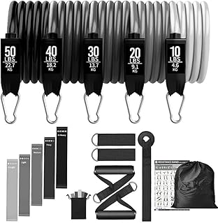 Resistance Bands Set Exercise with Door Anchor Legs Ankle Straps for Training Home Workouts