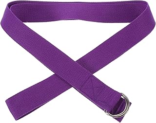 Adjustable Metal D-ring Inelastic Yoga Strap 5pcs Purple Compact Professional Workout Band for Pilates and Stretching Fitness Accessories