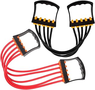 2pcs Resistance Bands Chest Expander Pulling Straps Heavy Duty Exercise Bands with Detachable Handles for Home Strength Training and Muscle Building
