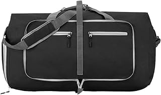 Gym Bag with Shoes Compartment Large Capacity Foldable Duffel Bag for Yoga Travel Workout Sports Daily Use(Black)