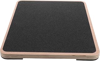 Wooden Balance Board for Adults with Cross Base, Black Square Balance Trainer for Fitness, Coordination, Physical Therapy, and Core Stability Exercise