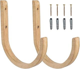 Wooden Yoga Mat Holder, 2 Pieces Wall Mount Rack, 15x5 Inches Yoga Rack with Screws, Sturdy Wooden Mat Holder, Wall with Durable Design, Home Gym Storage for Exercise and Fitness